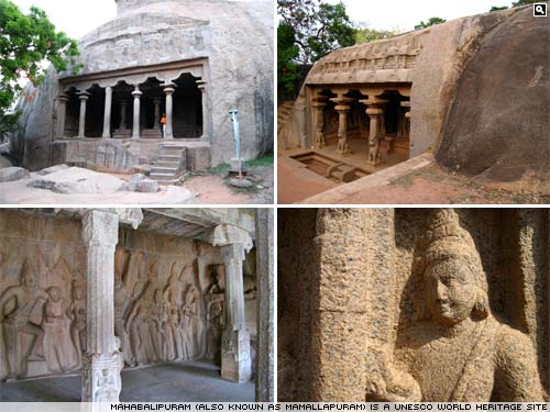 The monuments of Mahabalipuram (also known as Mamallapuram)