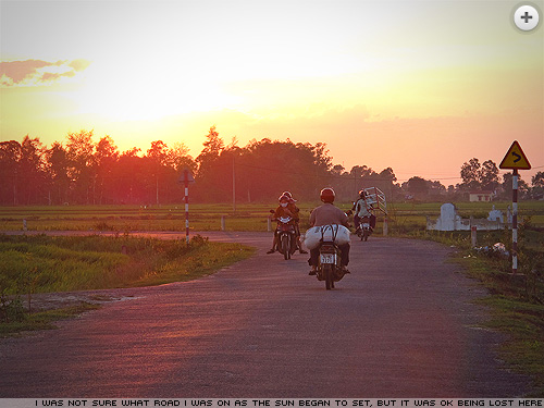 Sunset road in Vietnam